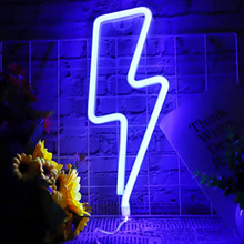 Lightening Bolt Neon LED Night Lights Wall Sign