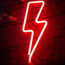 Lightening Bolt Neon LED Night Lights Wall Sign