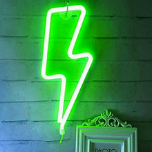 Lightening Bolt Neon LED Night Lights Wall Sign