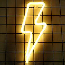 Lightening Bolt Neon LED Night Lights Wall Sign