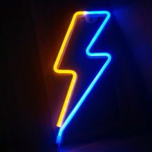 Lightening Bolt Neon LED Night Lights Wall Sign