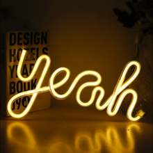 Yeah (Handwritten) Neon LED Night Lights Wall Sign