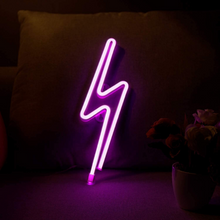 Slim Lightening Bolt Neon LED Night Lights Wall Sign