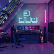 WASD Keys NEON LED Light Wall Sign