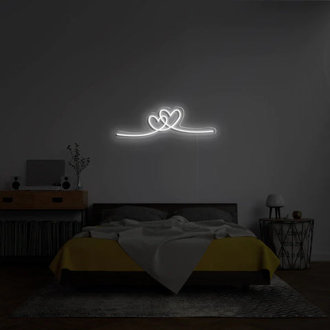 Double Heart NEON LED Light