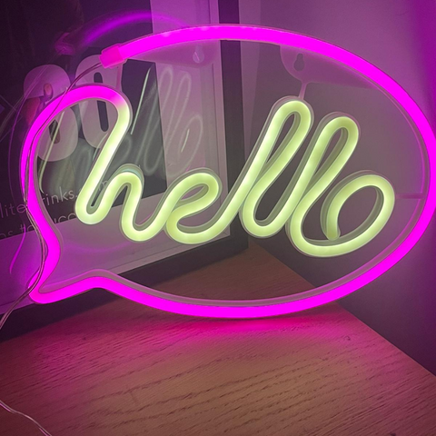 Hello Neon LED Lights Wall Sign