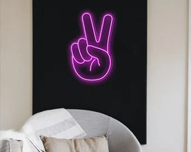 Gesture Hand Peace NEON LED Light Wall Sign