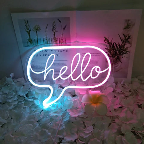 Hello NEON LED Light Wall Sign