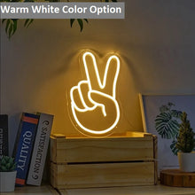 Gesture Hand Peace NEON LED Light Wall Sign