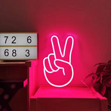 Gesture Hand Peace NEON LED Light Wall Sign