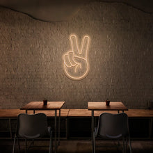 Gesture Hand Peace NEON LED Light Wall Sign