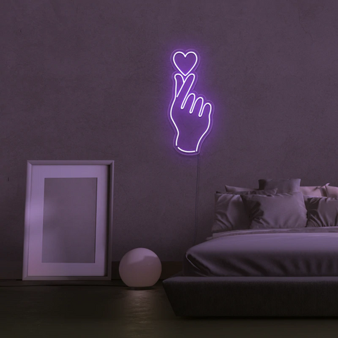 Hand & Heart NEON LED Light Wall Sign